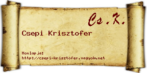 Csepi Krisztofer névjegykártya